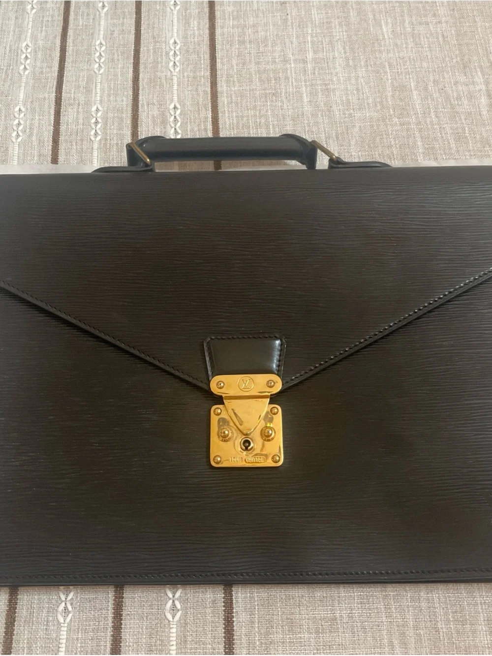 Louis Vuitton Black Epi Monceau Serviette Metis Briefcase Work School Bag VTG